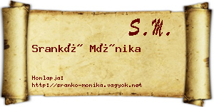 Srankó Mónika névjegykártya